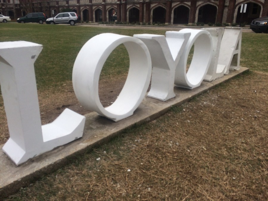Loyola sign fixed